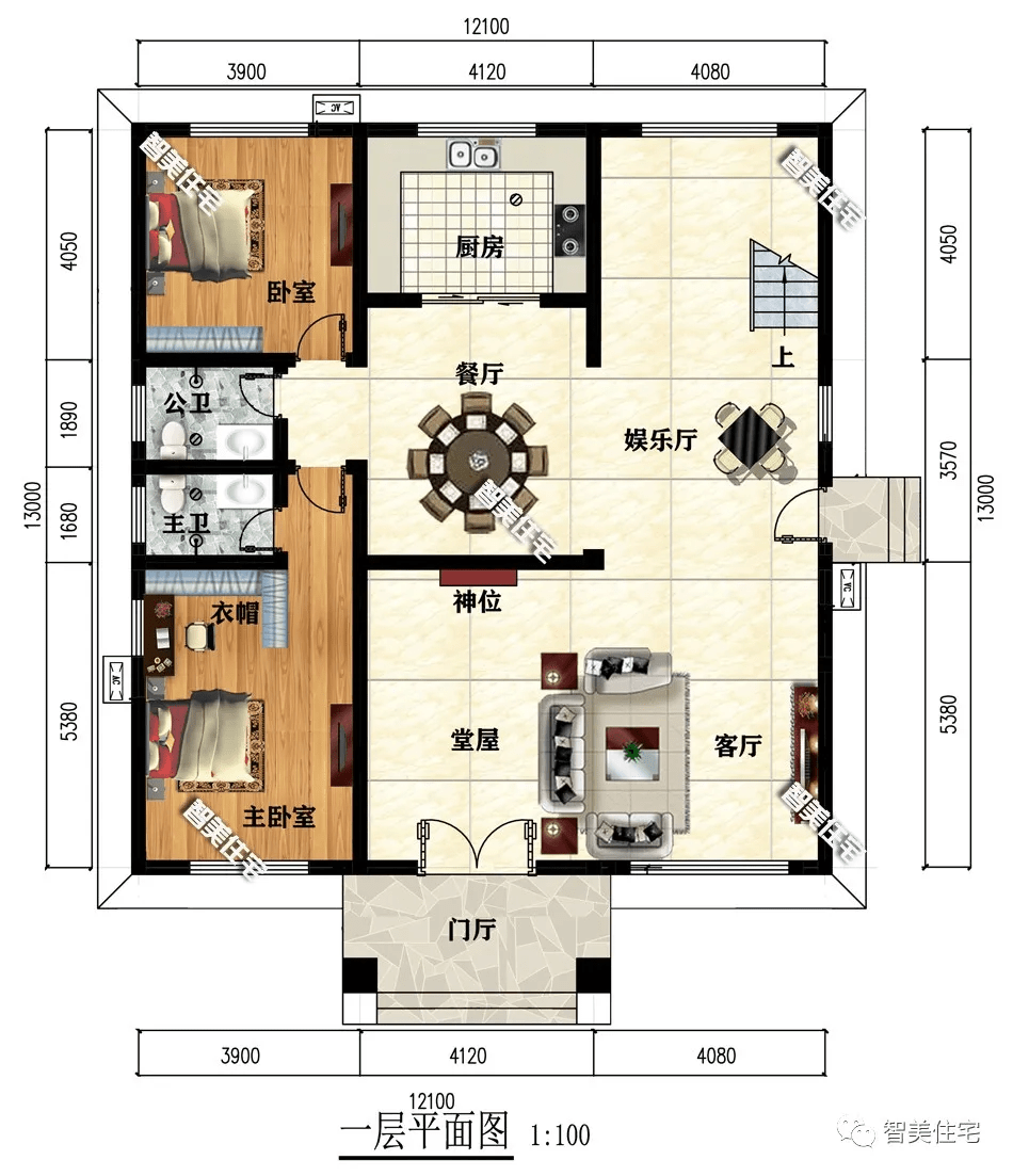 12113米农村别墅简欧堂屋挑空客厅施工没压力