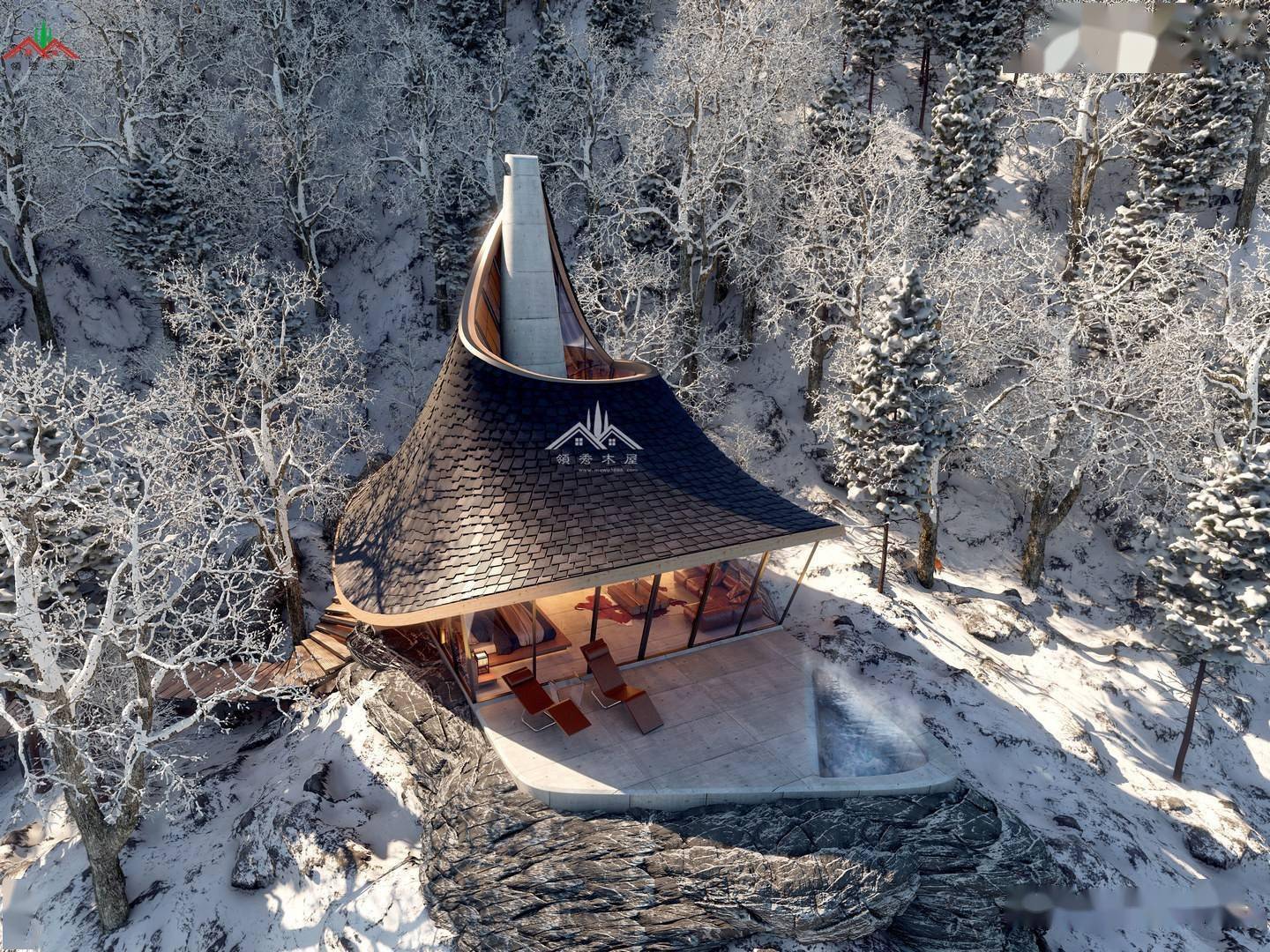 花一百多万让你在半山腰建造这样的度假木屋你愿意吗日本老板做了