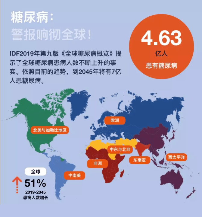 糖尿病从少见病变成一个流行病,糖尿病患病率从1980 年的0