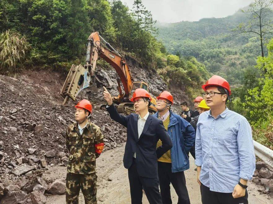 临海市副市长江峰一行来尤溪镇督查森林防火地质灾害点治理工作