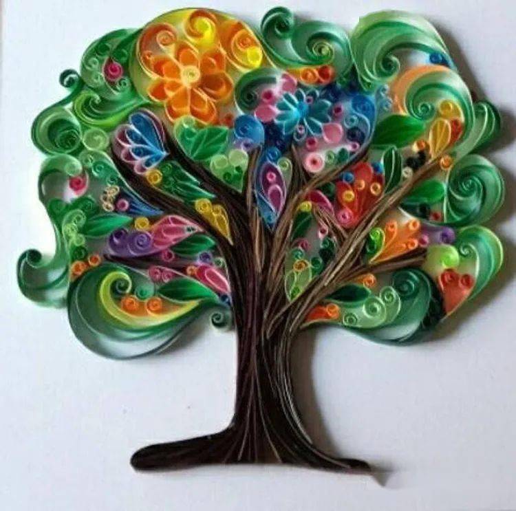 国外优秀衍纸作品衍纸树主题作品