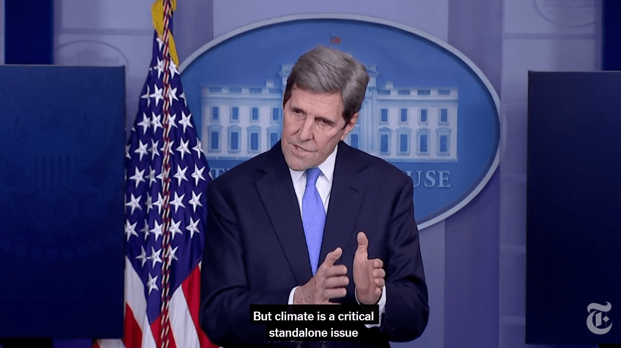 美国总统气候问题特使访华300多家美企喊话拜登政府9年后至少减排50