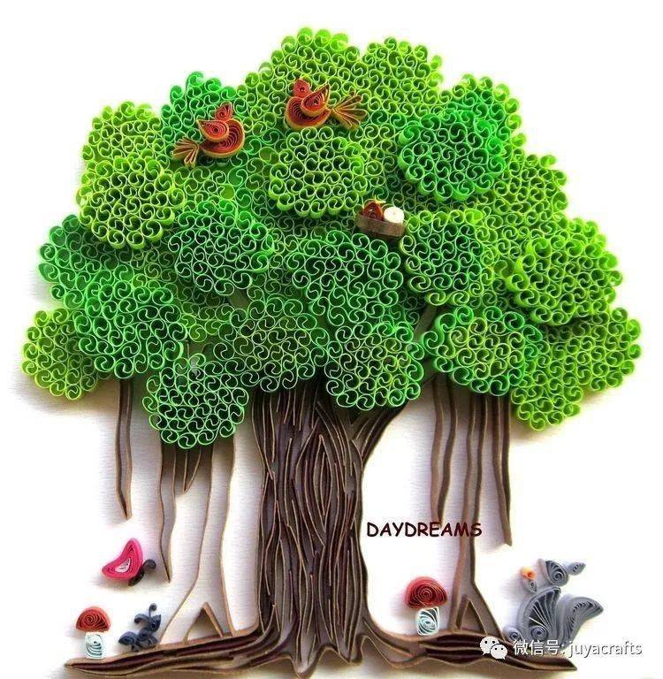 【国外优秀衍纸作品】衍纸树主题作品_教程