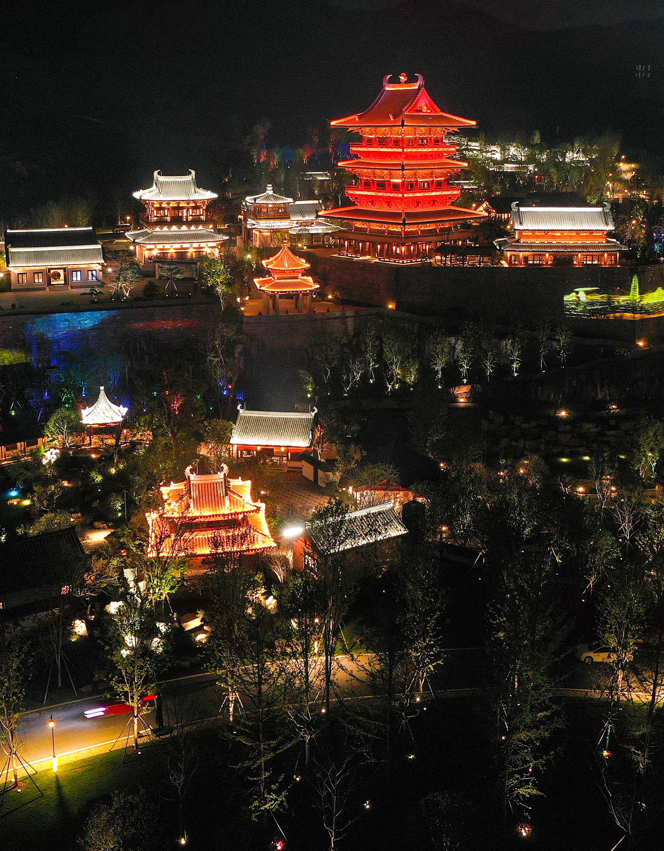 郑州园博园夜景图片