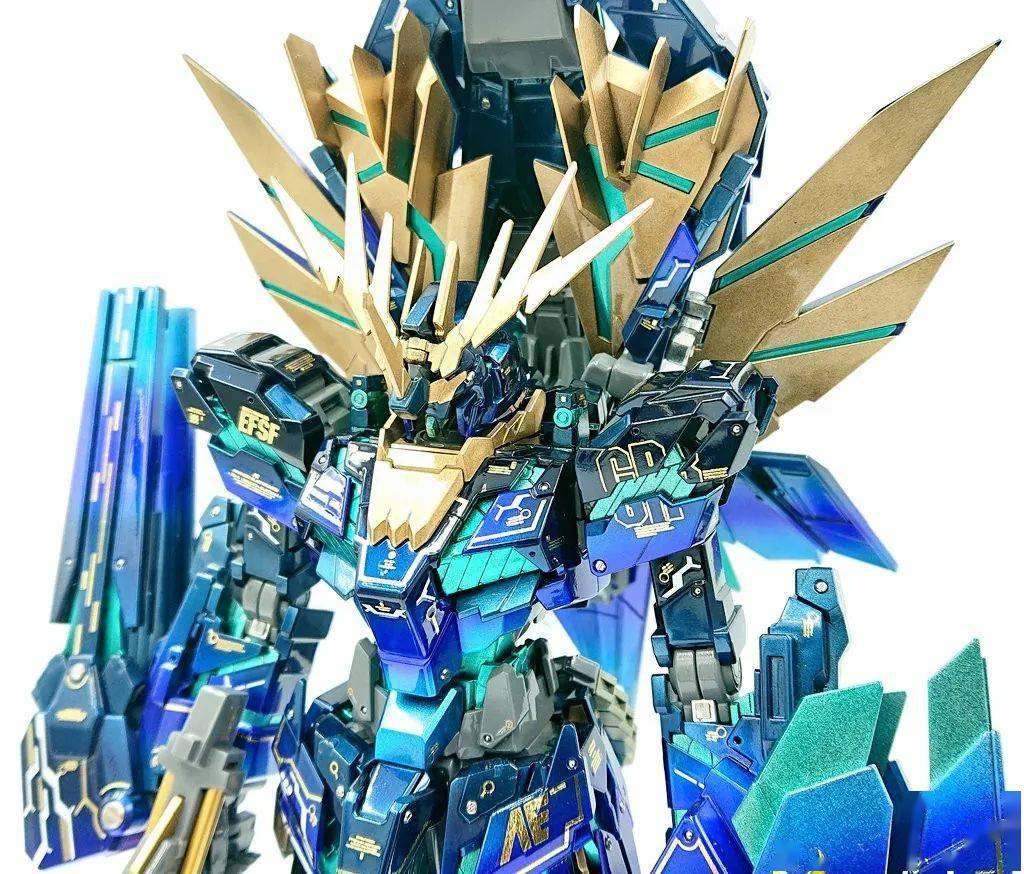 mg报丧女妖改色蓝紫渐变配金色贴纸很炫酷