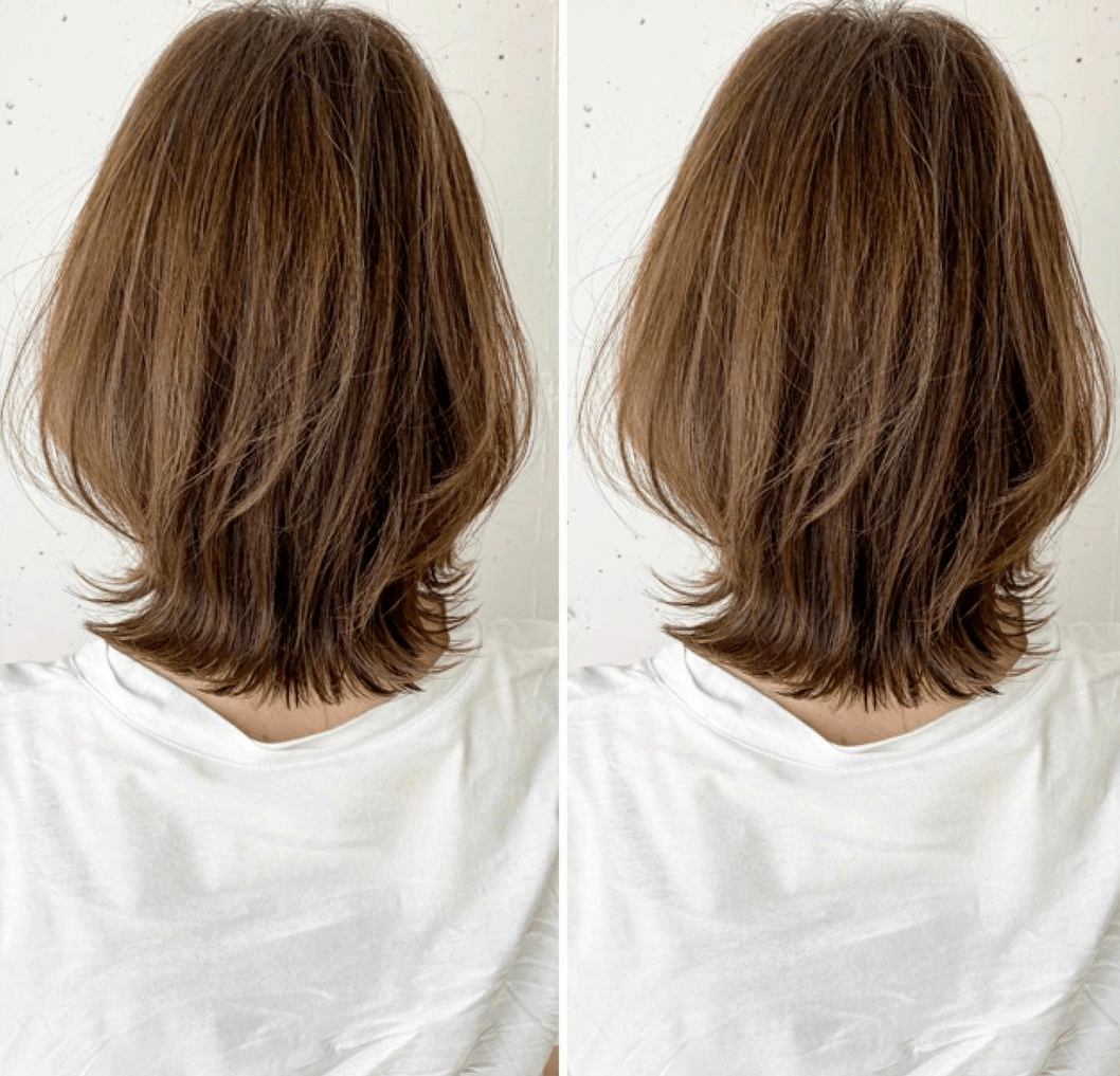 对比鲜明下部分富有层次感且小外翘发型上部分极其圆润