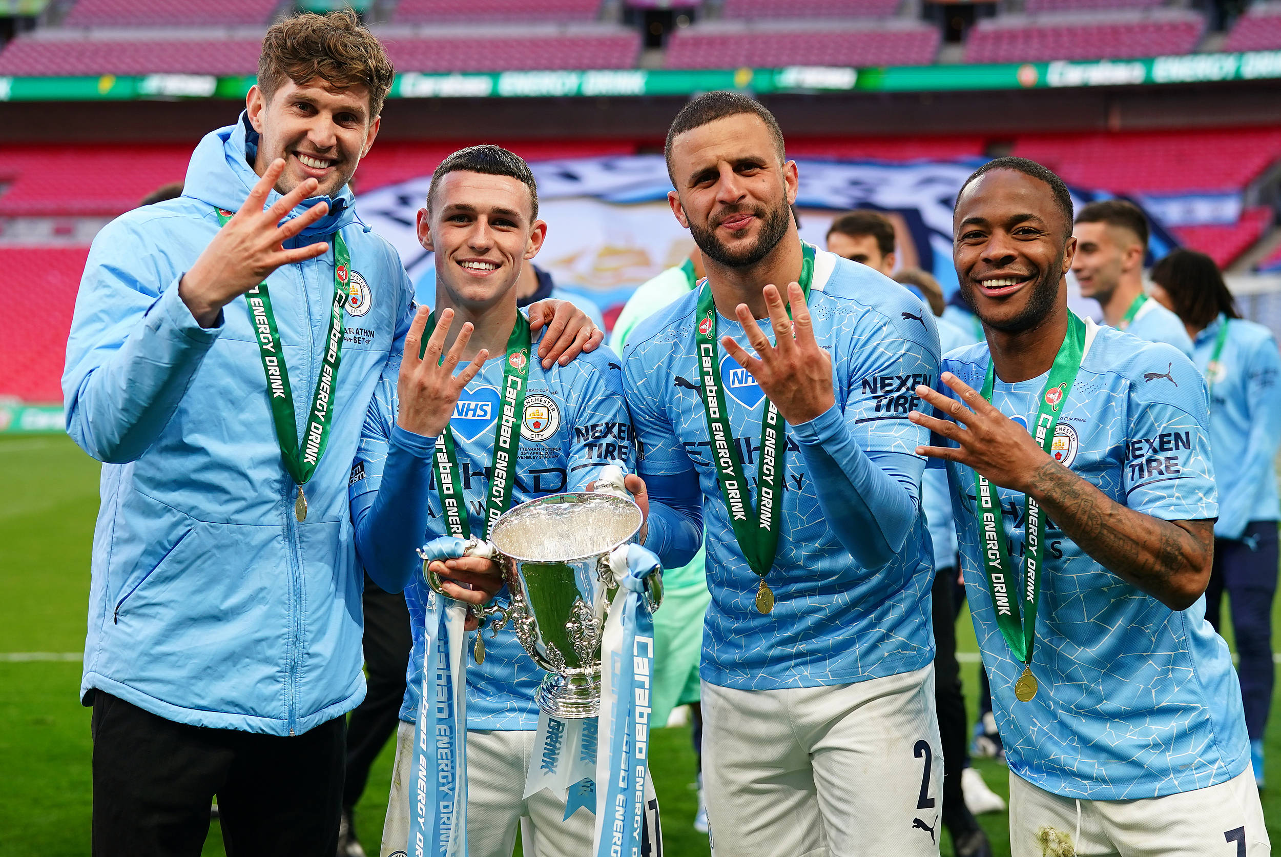Manchester City lift Premier League trophy as Pep Guardiola's men celebrate record-breaking ...