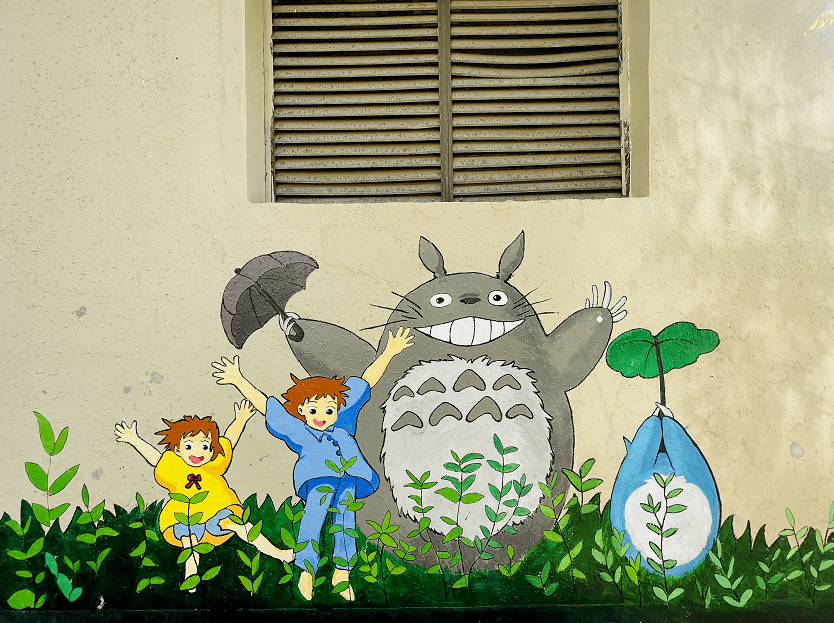 彩绘文明墙,马驹桥镇这个小区的新"名片"太美了