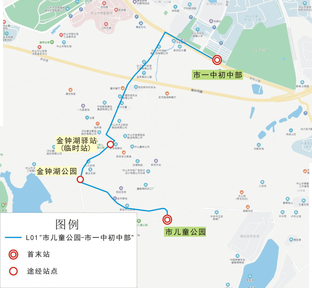 中山市金钟湖公园地图图片