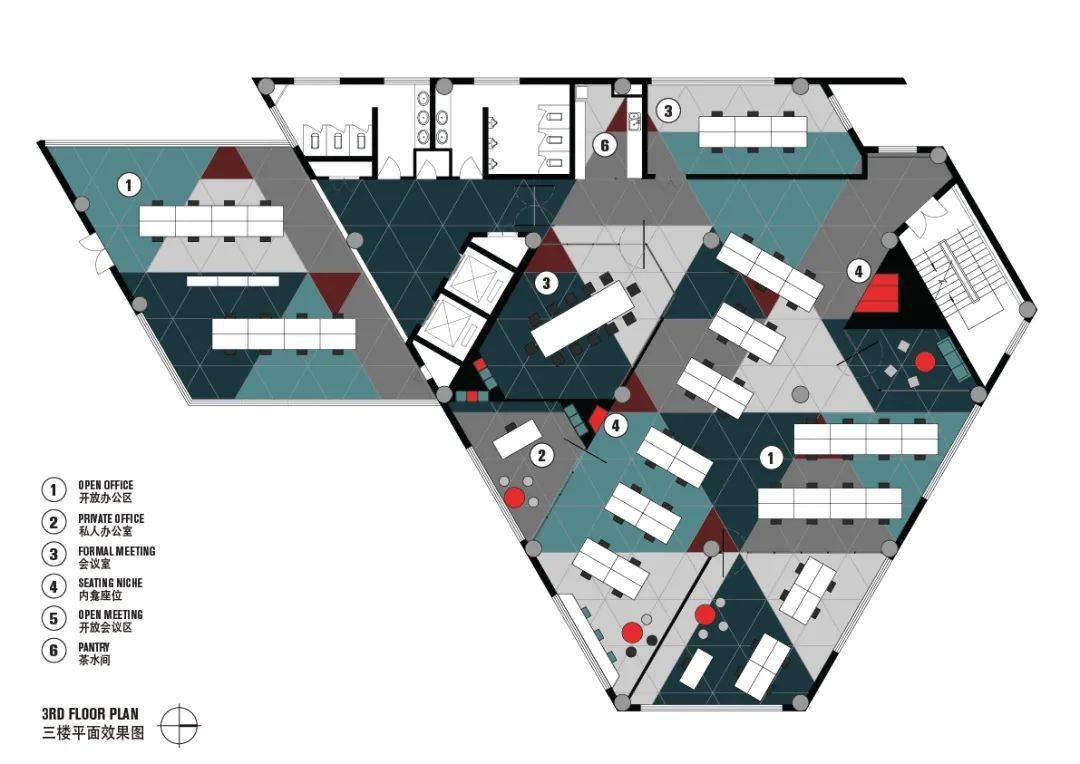 异形平面图办公空间图片