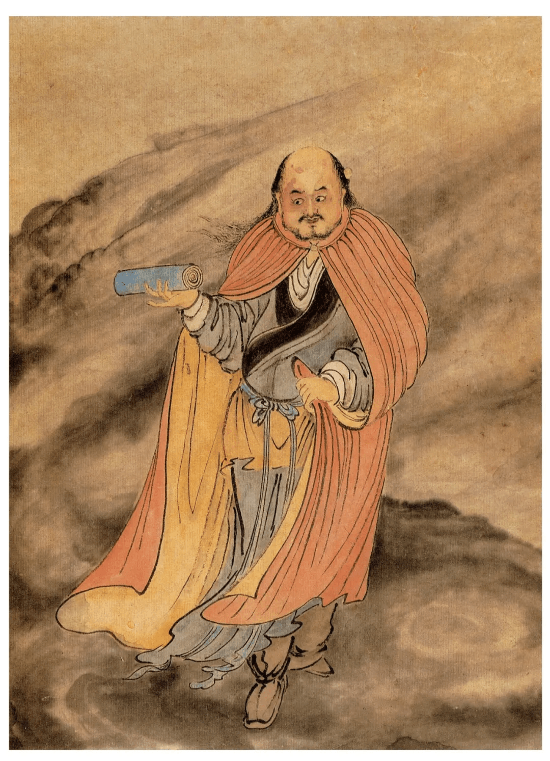 明 郑重 罗汉图,线条极为放纵_人物画