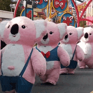 粉色考拉人偶表情包我哪里胖了