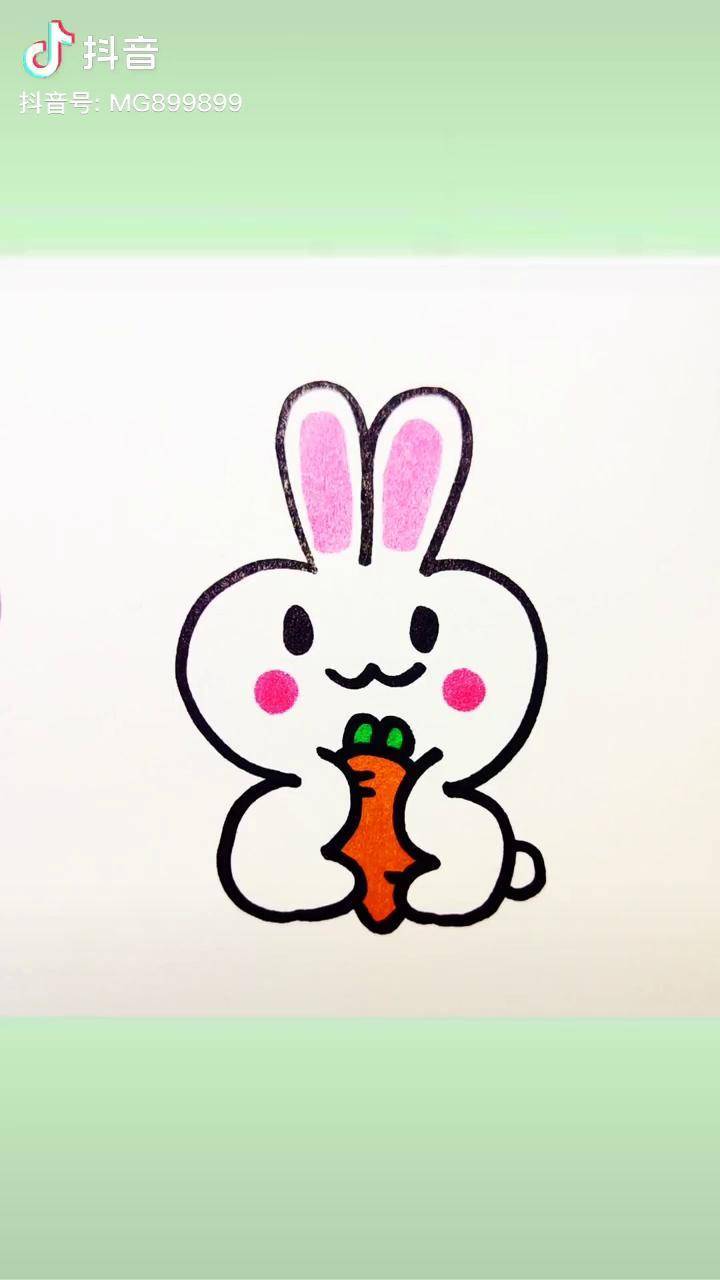 用数字画一只吃萝卜的小兔子简笔画教程小朋友抖音热门