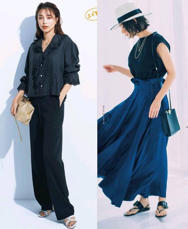 爱不够的"藏蓝色",夏天这样搭配,气质胜过一切表面的美_颜色