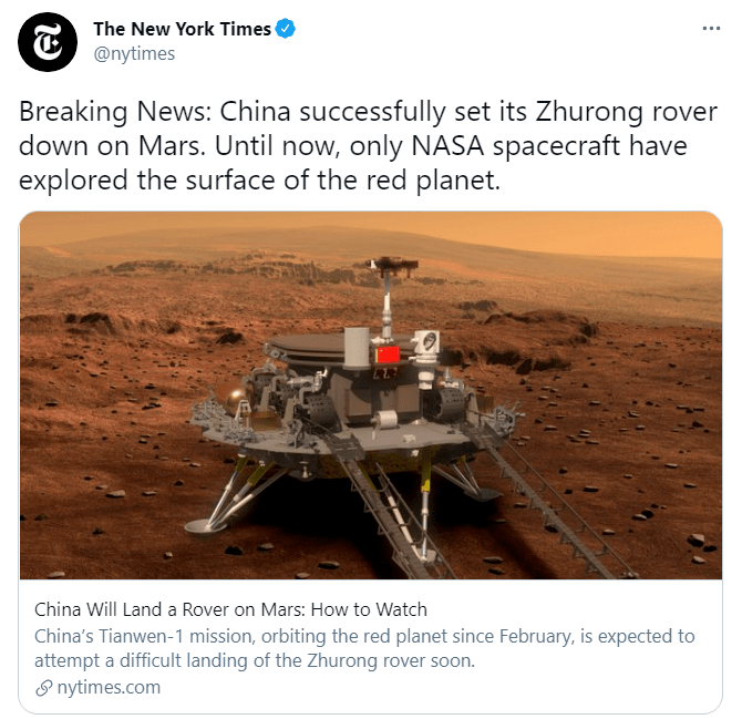 网友|天问一号探测器成功着陆火星，国外有人的反应有意思了