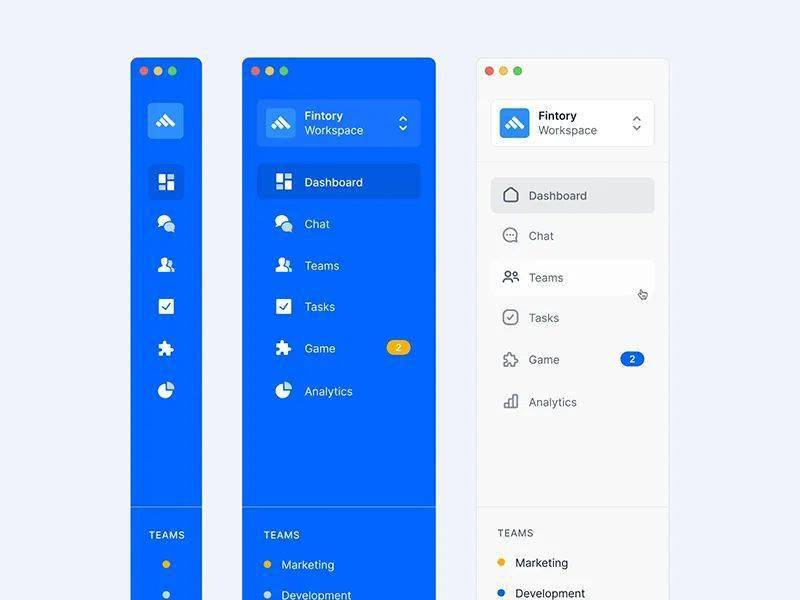 by alexey savitskiysidebar navigation for productivity app by