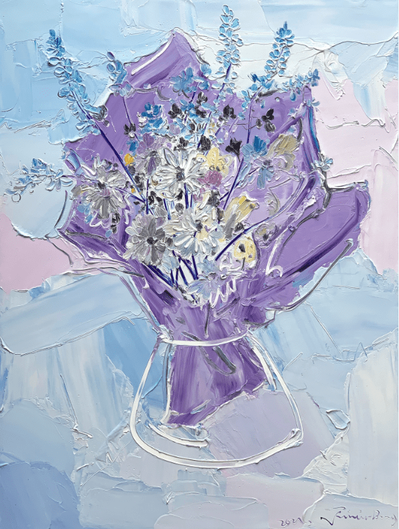 青年艺术家付毅兵个展“花涧语”在高地文化空间展出_油画