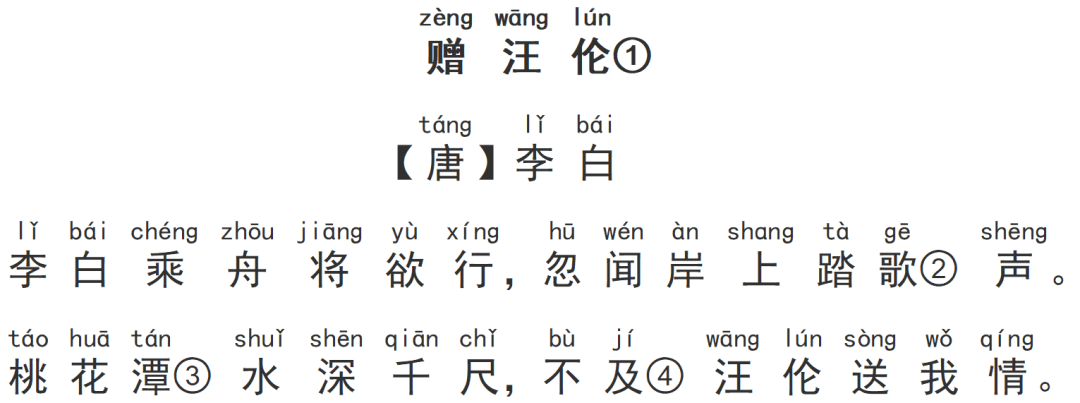 【每日打卡27】小学必背古诗《赠汪伦》