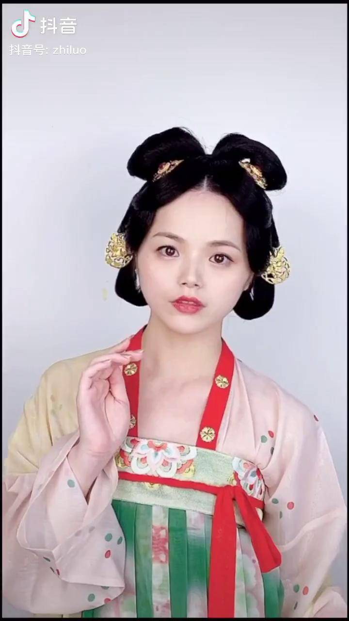 唐风汉服发型小巧玲珑适合少女的发型原创国风计划汉服发型