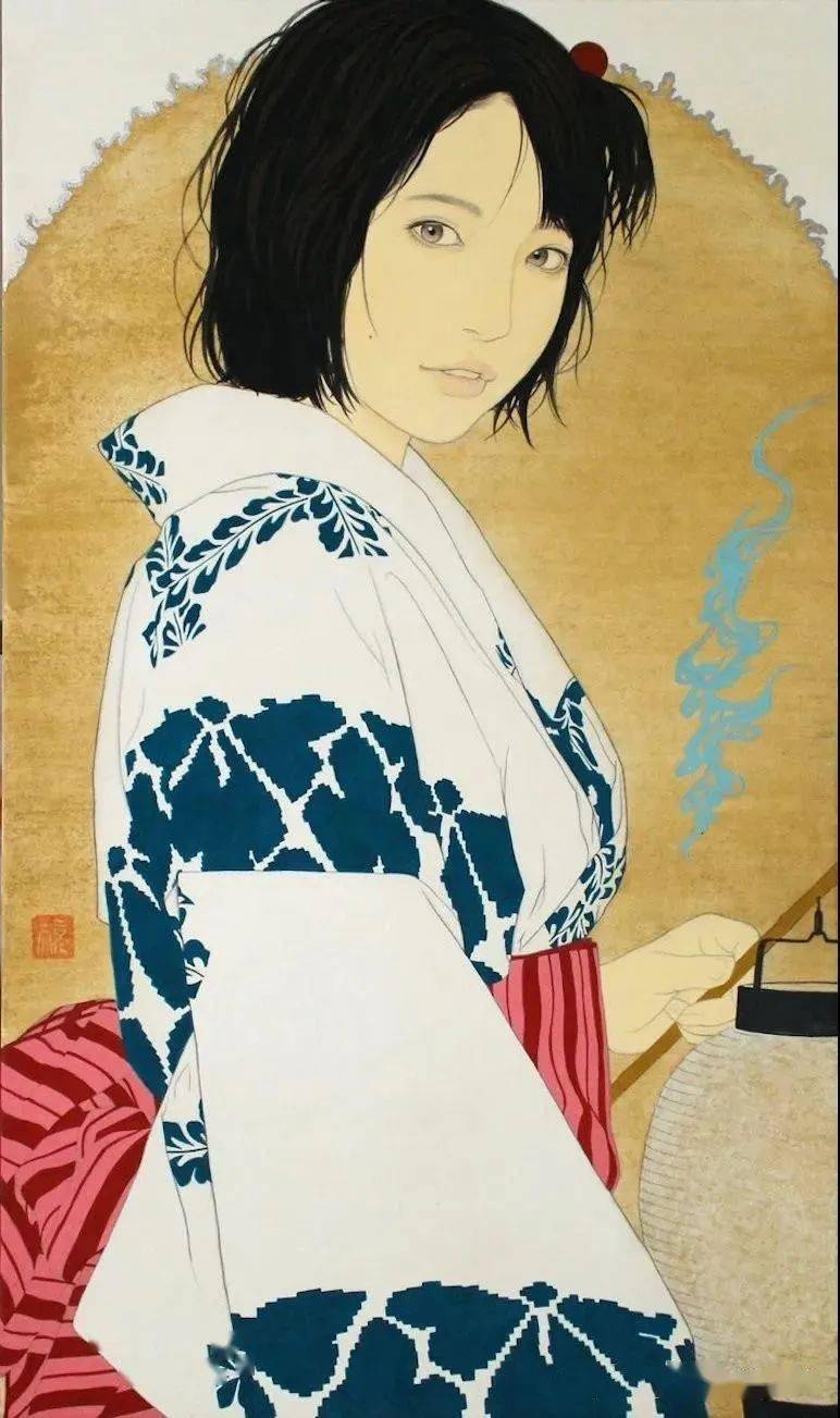 日本现代工笔人物画家九鬼匡规masachikakuki艺术绘画作品