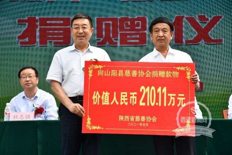 省慈善协会和爱心企业向山阳县捐助121011万元