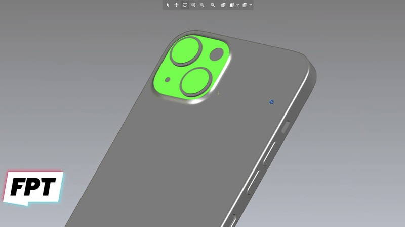 苹果 iPhone 13 CAD 图曝光：机身为容纳更大电池变厚，对角后置摄像头布局 