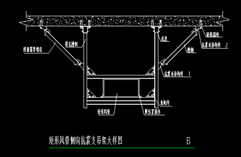 合理的對管道淨高分析,採用整體綜合支架,安裝完成後,抗震支架再進場