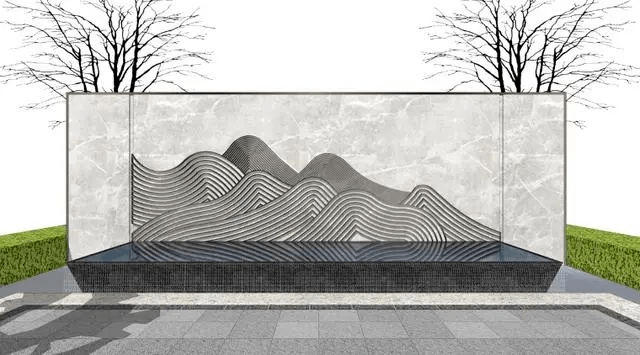 新中式石材景墙设计方案参考