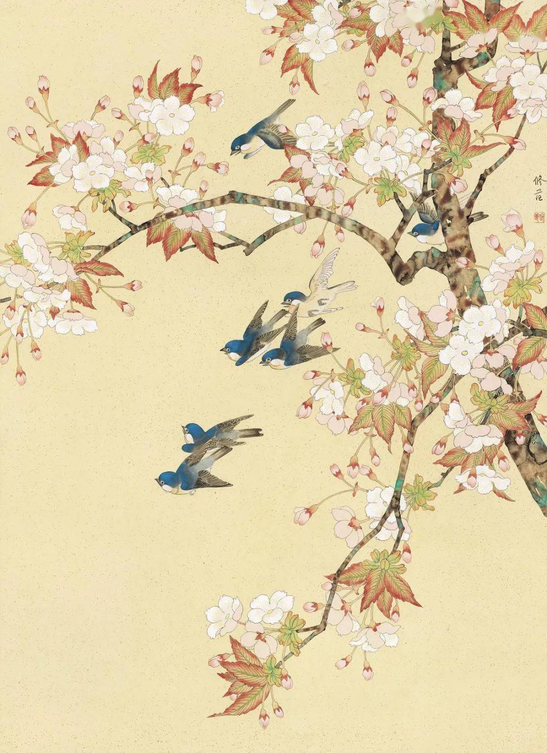 中国工笔花鸟画先驱者作品构思巧妙诗一般的意境