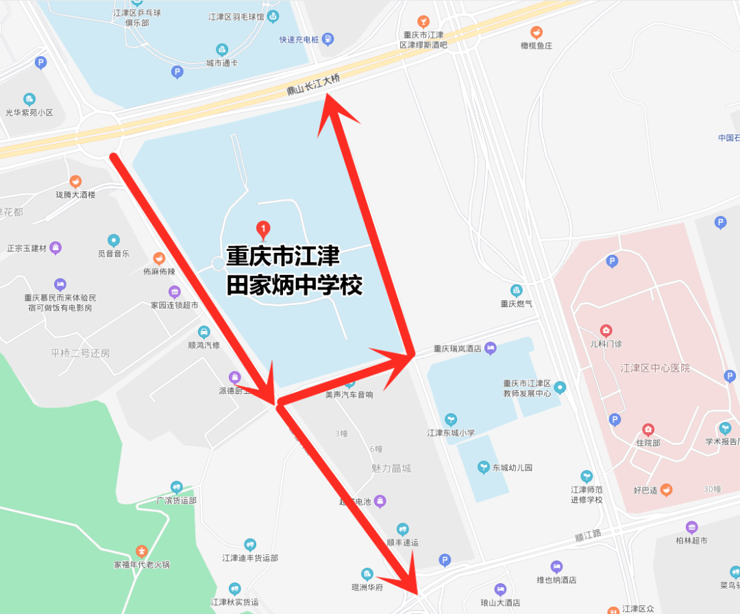 江津九龙考场路线图图片