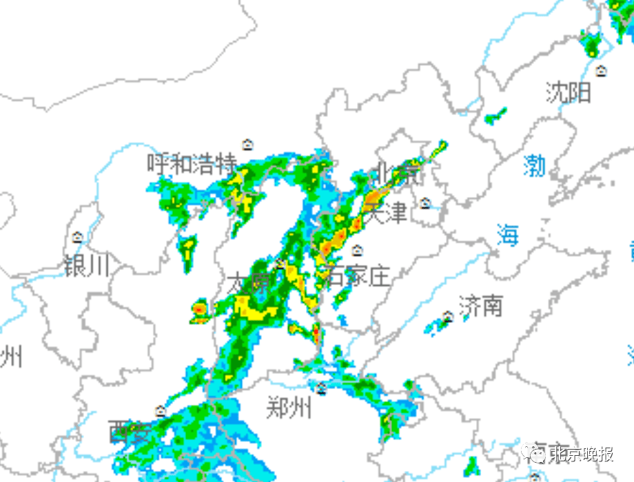 北京雷雨云团抵京，将出现全市性降雨、局地冰雹