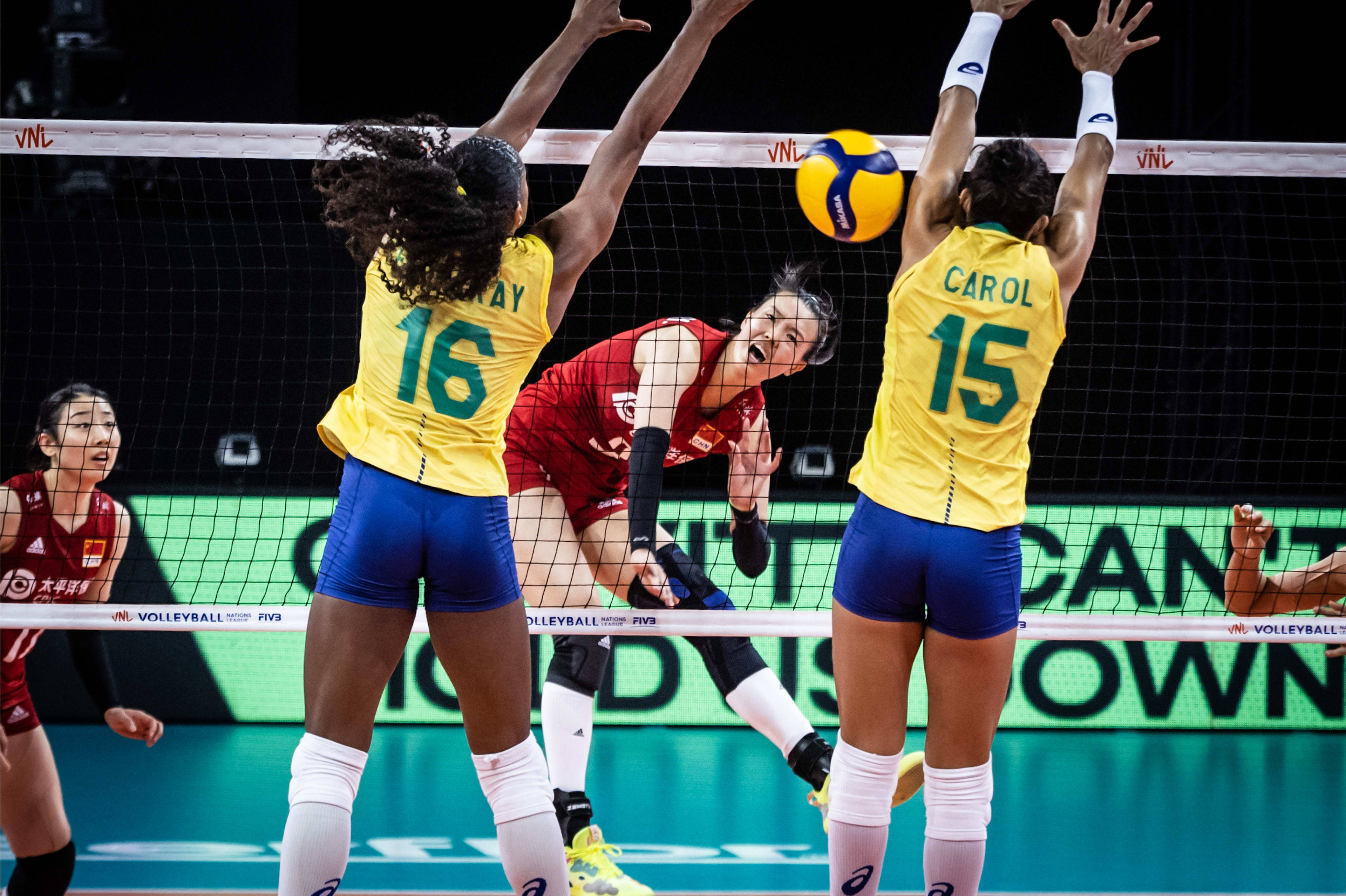 排球——世界女排联赛:中国队战胜巴西队