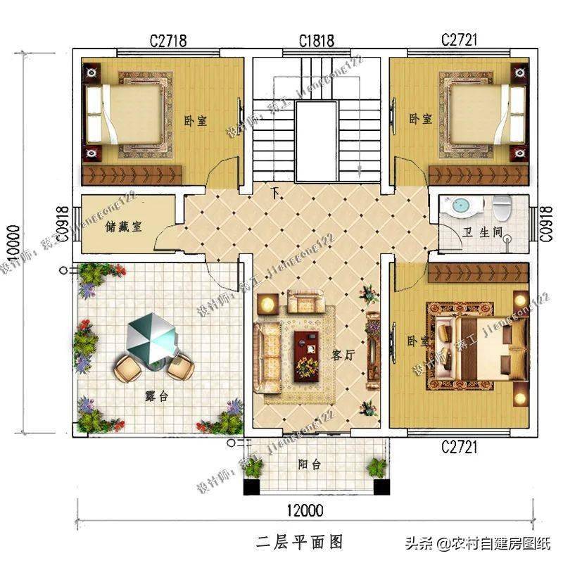 6款125平二层农村小别墅不到30万一栋房子也可以建得很简单