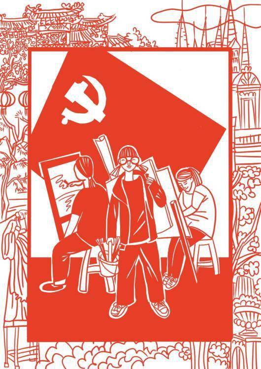 百年红色革命画图片