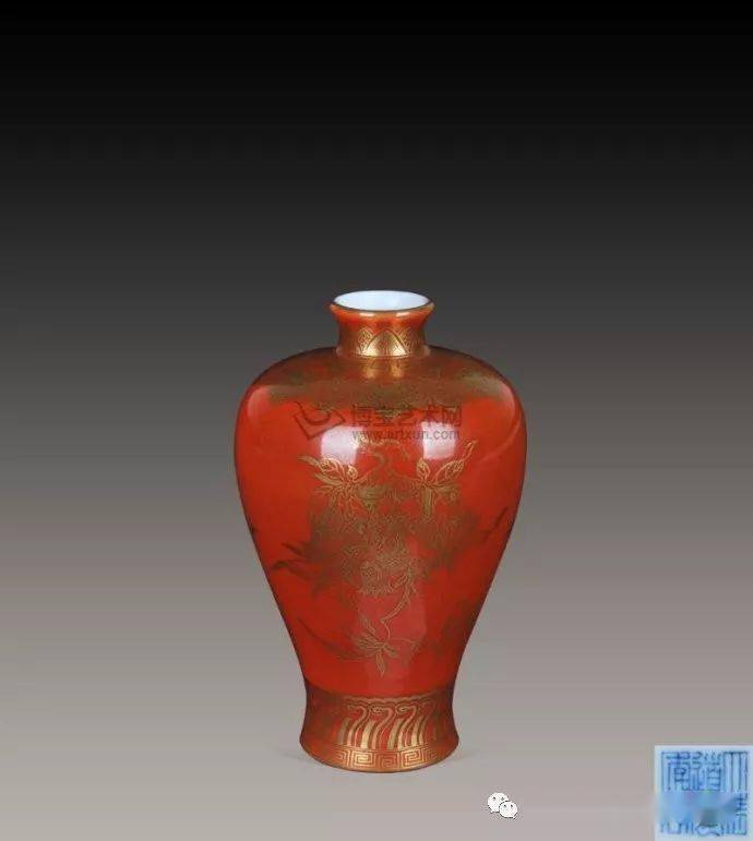中国 辰砂紅釉 珊瑚釉梅瓶 M R4734B