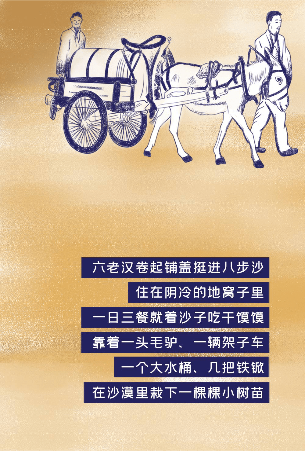 八步沙六老汉手抄报图片