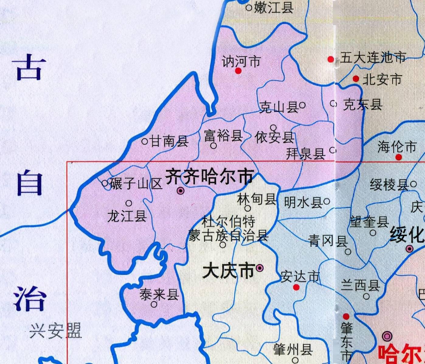 齐齐哈尔地图县城图片