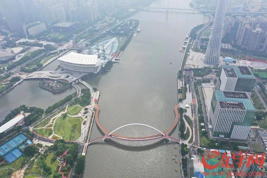 你好海心桥广州首座跨江人行天桥今早开通