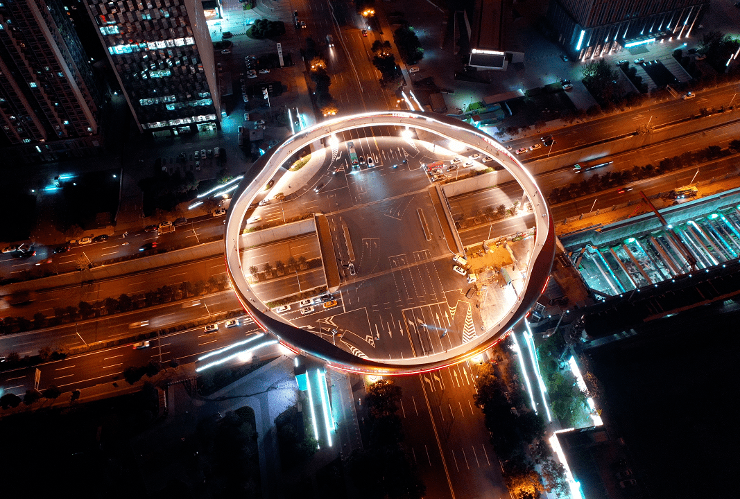 高颜值!西安最美环形天桥惊艳亮相