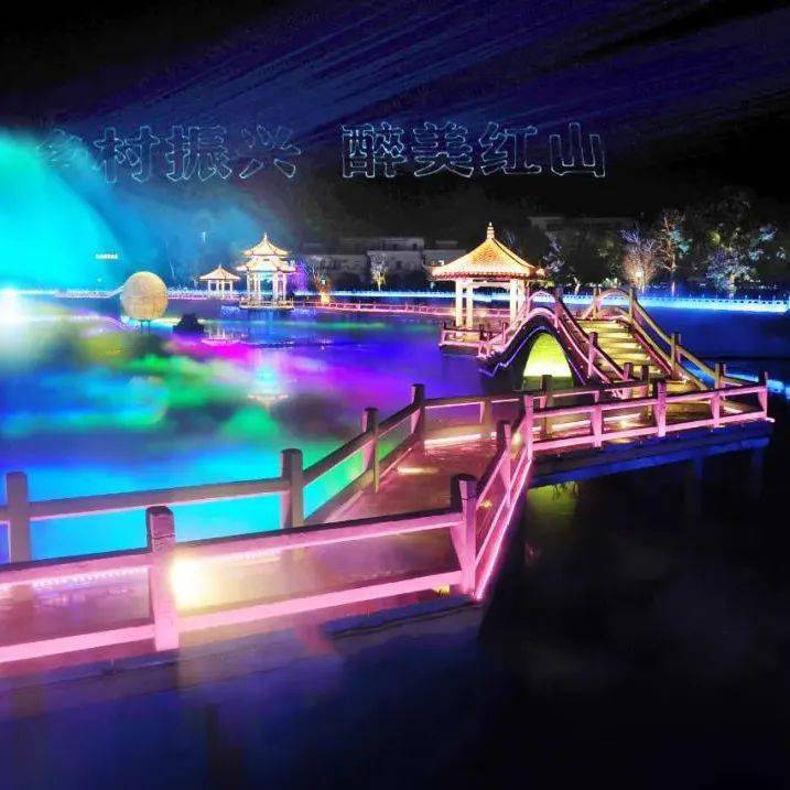 2020年,红山村投入大量资金用于灯光建设.