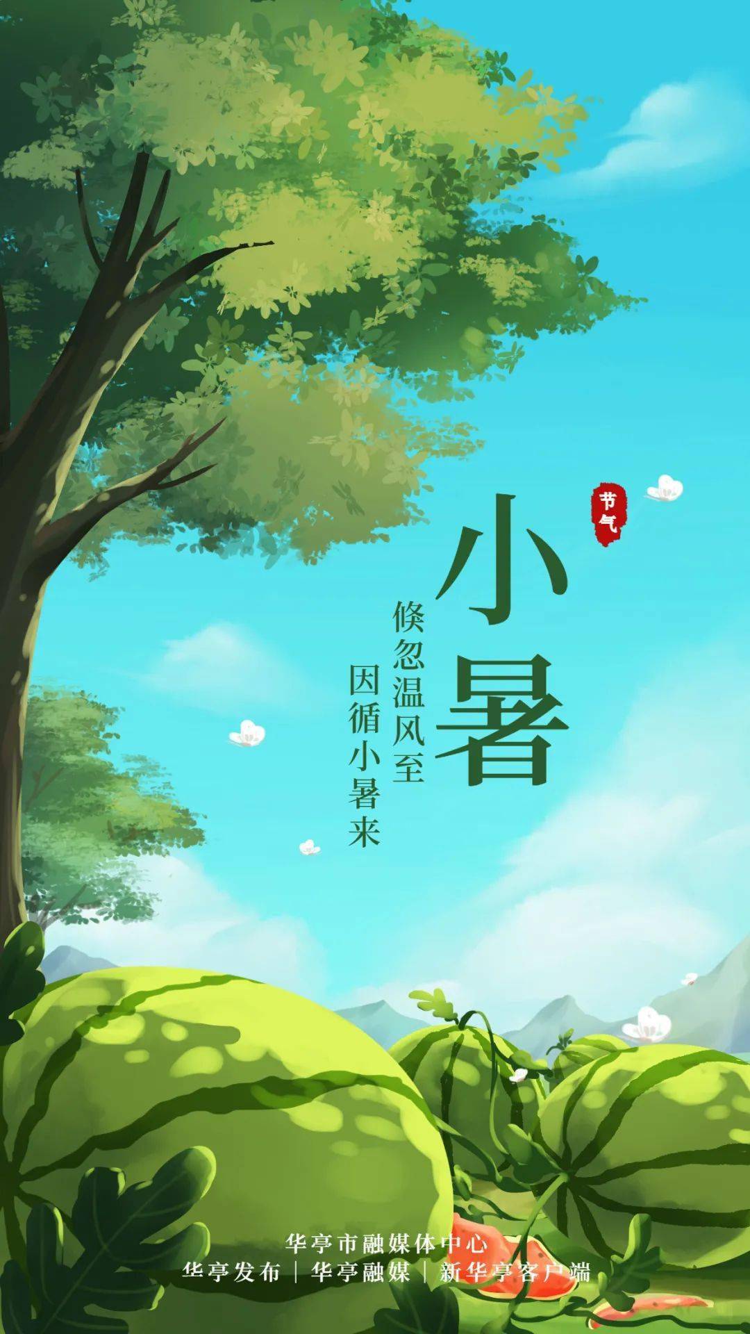 微海报今日小暑倏忽温风至因循小暑来