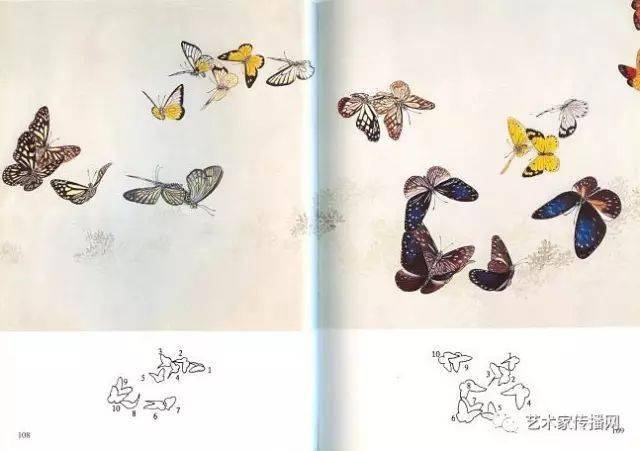 万钟《百蝶图》"中国一绝"没骨工笔蝶画大家