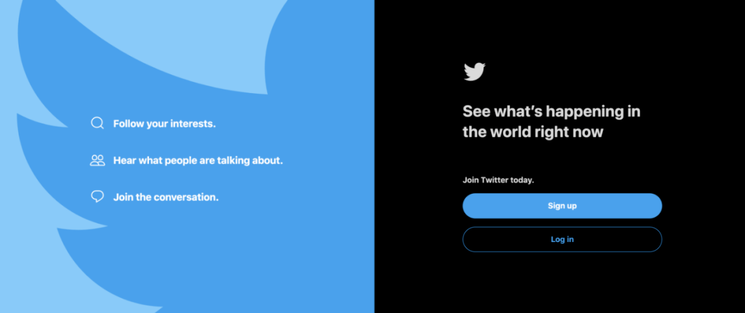 twitter注册登陆页