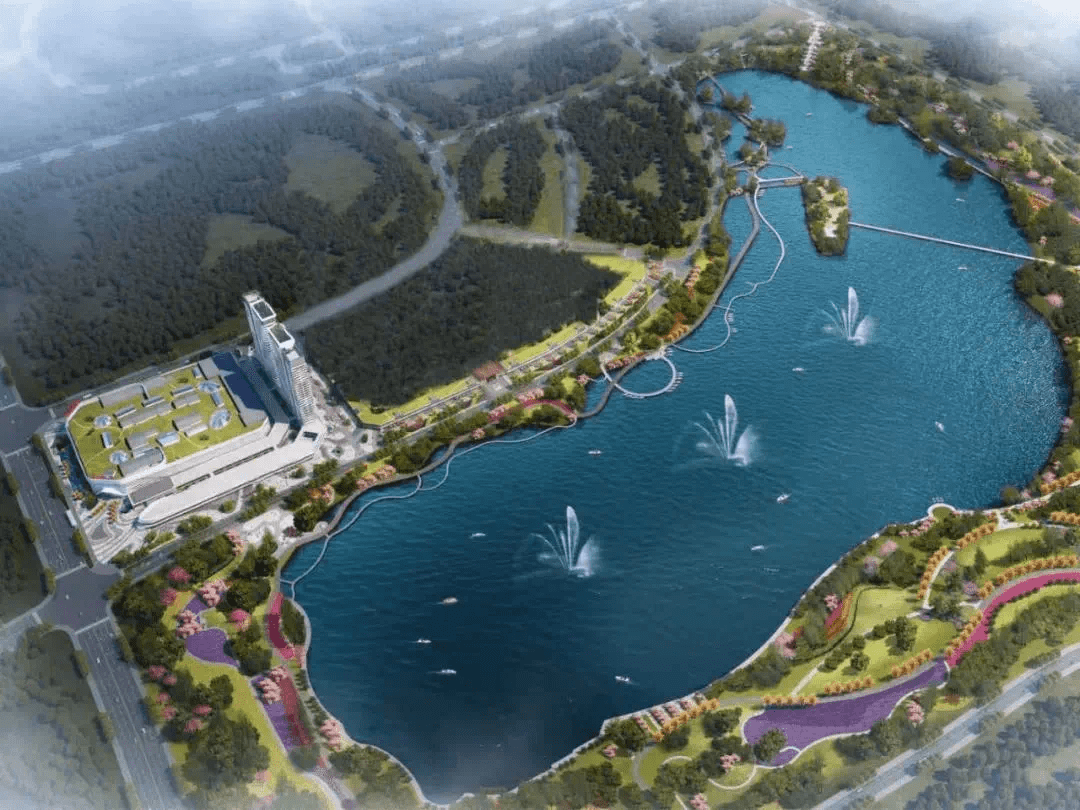 (酃湖公园效果图)金钟湖湘院子,精筑121㎡一线湖景大四房,呈一幅诗意