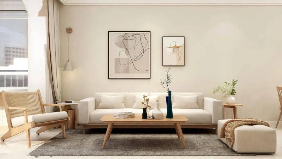 奶白质感暖白灯光清新敞亮的96m053室一家五口告别拥挤