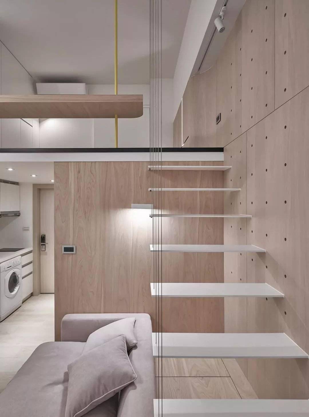 天津美迪尔装饰:20㎡迷你loft单身公寓,现代简约风格装修明亮舒适!