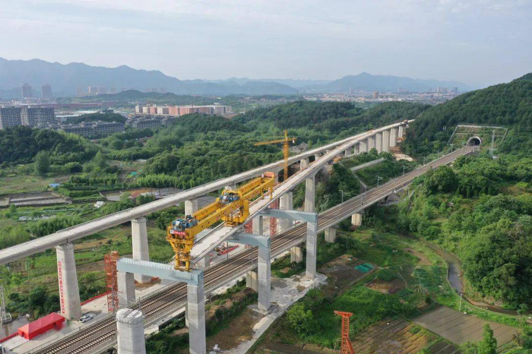 湖杭铁路连接线建设最新进展来了预计2022年8月杭州亚运会前通车