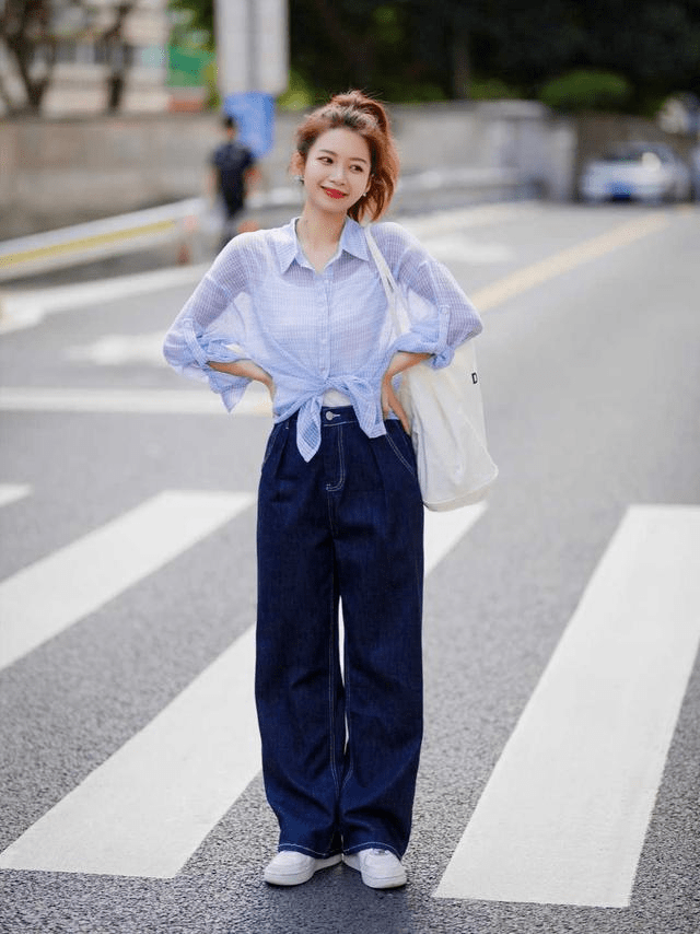 衬衫阔腿裤真的简约高级气质惨了