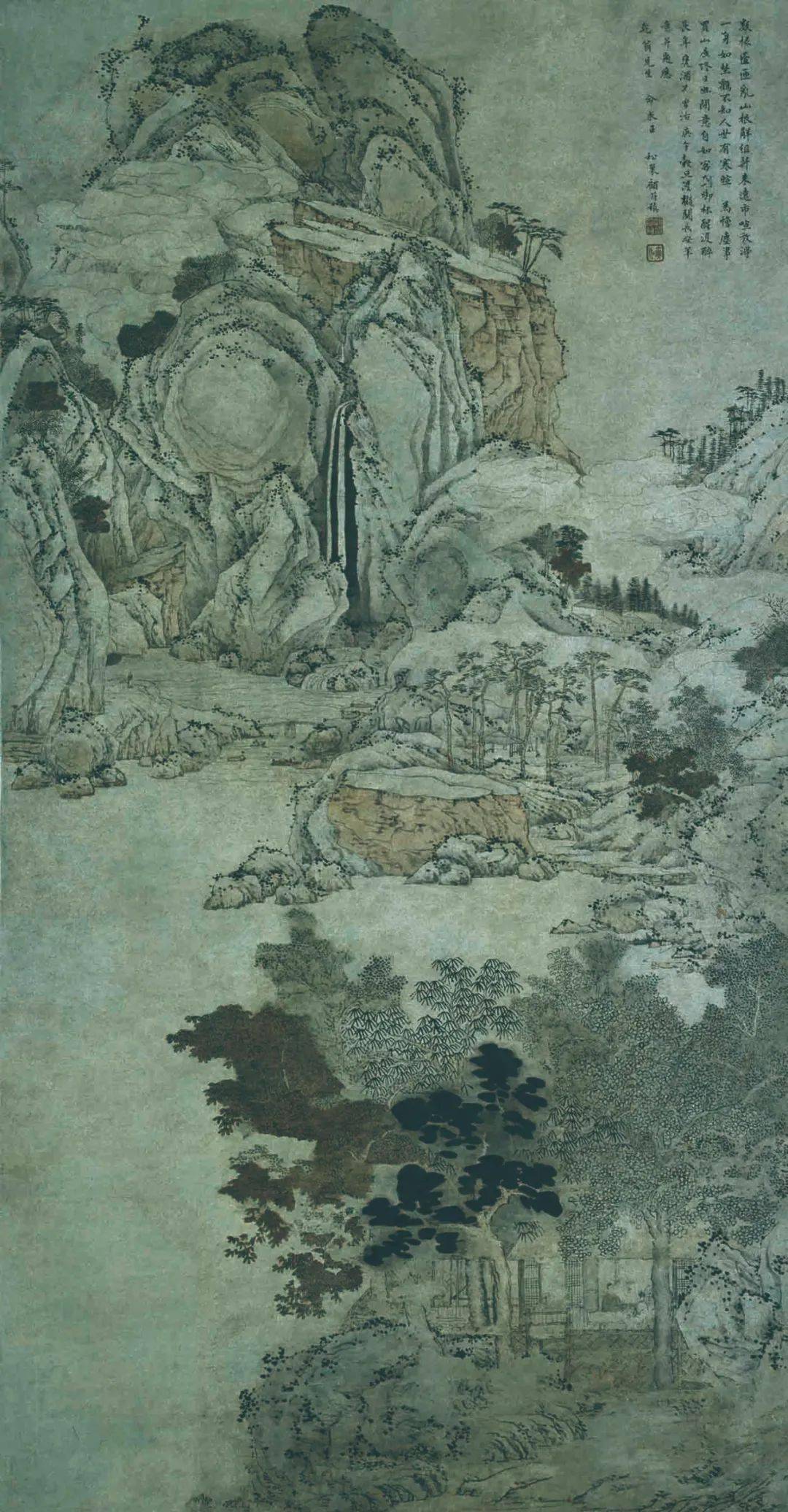 3×85cm1690年轴纸本设色李寅仿高克恭山水图83.