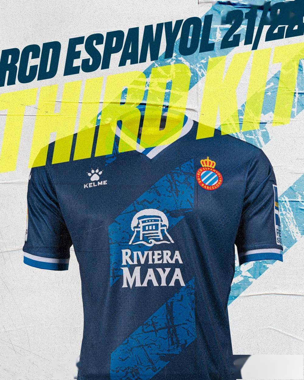 kelme发布西班牙人202122赛季主客场球衣